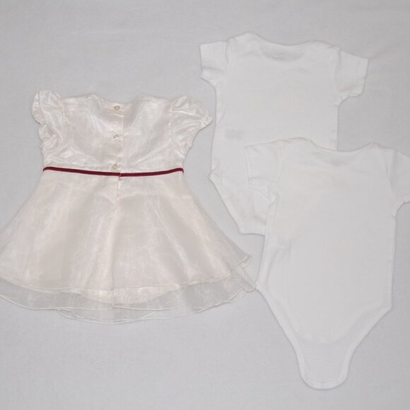 NWOT Infant Girls 6-9M Bundle - 2 Calvin Klein Onesies & George Dress - Picture 2 of 4
